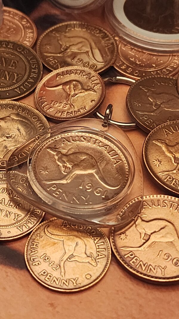 Australian Penny Keyring - Queen Elizabeth II  1953 - 1964